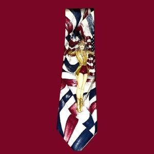 Patriotic Tie with female Soldier Design. Unisex